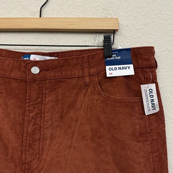 OLD NAVY Kicker Boot-Cut Pants Brown Corduroy Extra High Rise NWT - Picture 4 of 14